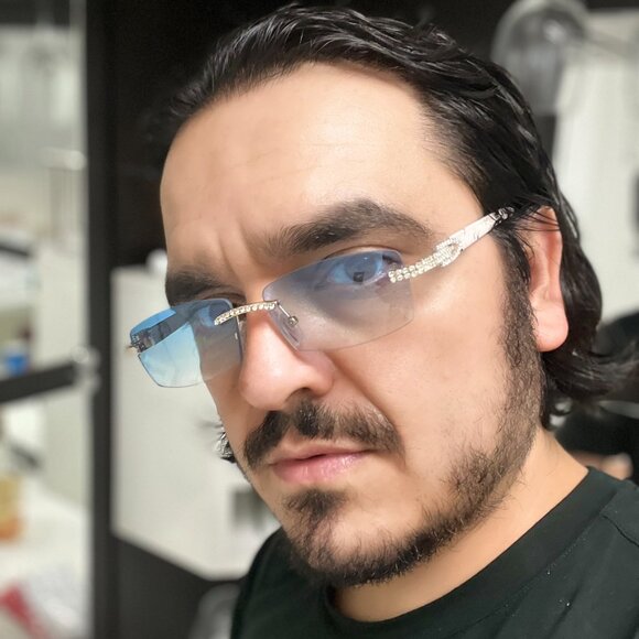 Men Women Sunglasses Blue Lens Fashion Diamond Retro‎ Classic Hip Hop Shades New - Picture 1 of 6